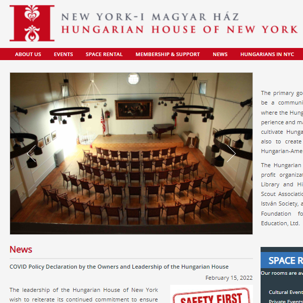Hungarian Organization in New York - Hungarian House of New York